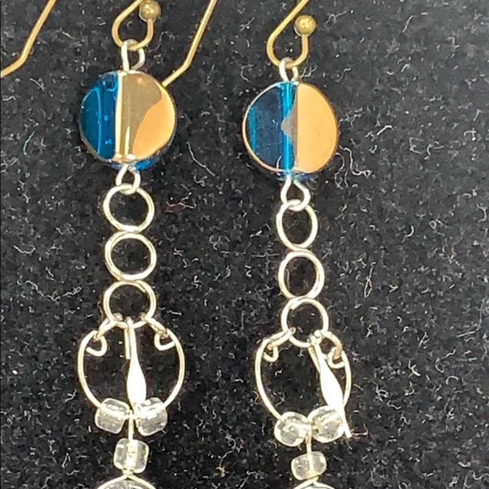 Adorned Crown shoulder duster crystal chain earrings