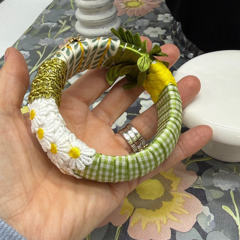 Adorned Crown Jewelry spring fling bee bangle bracelet green yellow