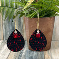 Adorned Crown Artisan Assemblage leather valentine heart bling earrings