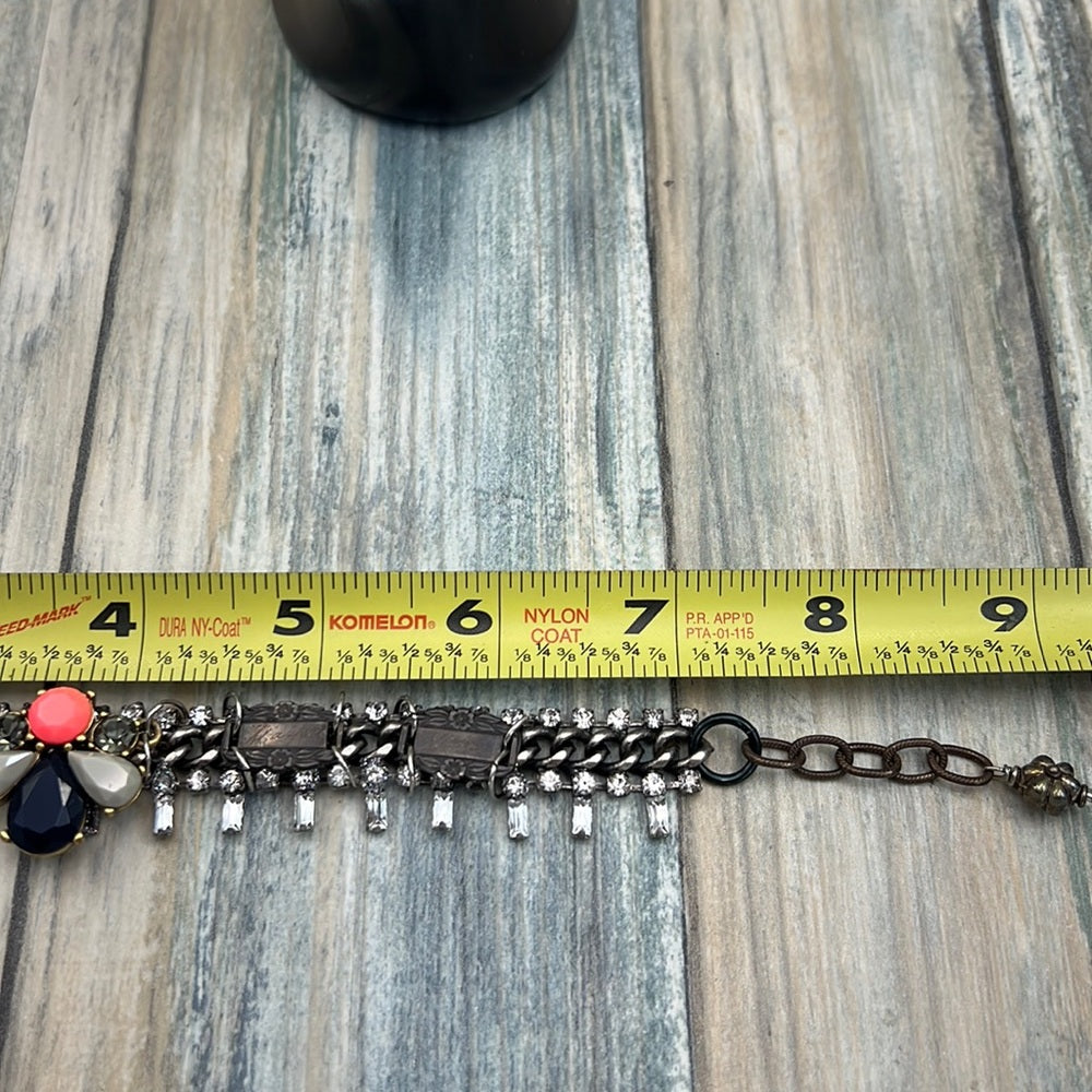 Adorned Crown Artisan Assemblage Victorian name link rhinestone bracelet