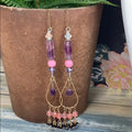 Adorned Crown amethyst rose quartz earrings