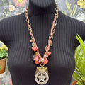 Adorned Crown Jewelry assemblage Marshall star badge rhinestone crown necklace