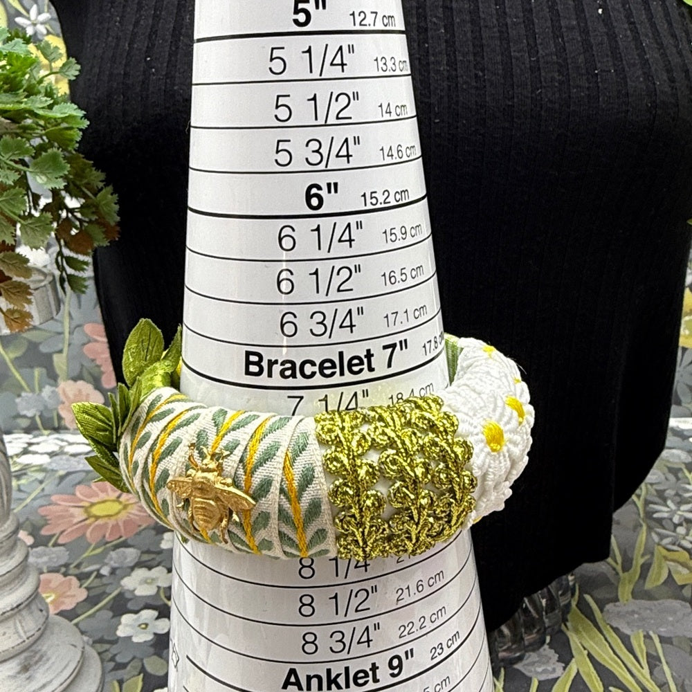 Adorned Crown Jewelry spring fling bee bangle bracelet green yellow