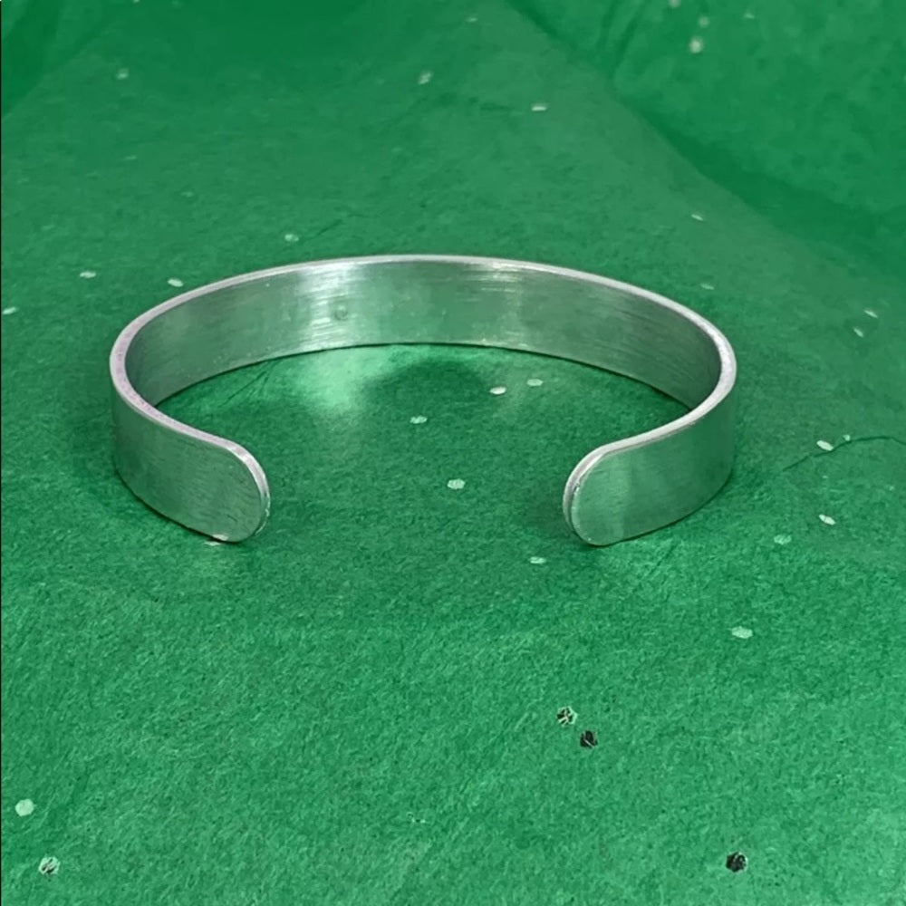 Adorned Crown stamped cuff mama bear pink bracelet