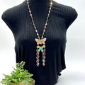 Adorned Crown Jewelry rhinestone butterfly enamel bow pastel chain necklace