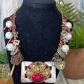 Adorned Crown Artisan assemblage heart cross charm necklace love is the key