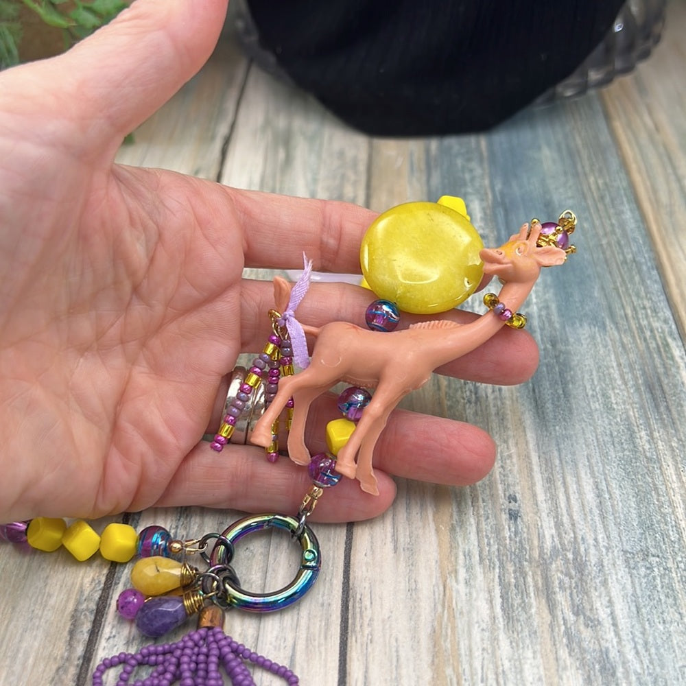 Adorned Crown Artisan Assemblage child’s play giraffe amethyst necklace