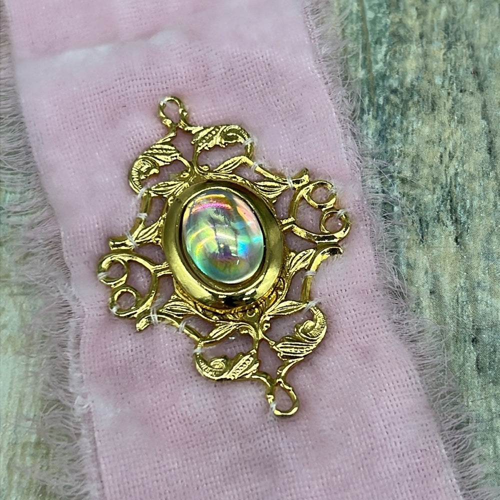 Adorned Crown Jewelry assemblage velvet aurora borealis crystal ball bracelet