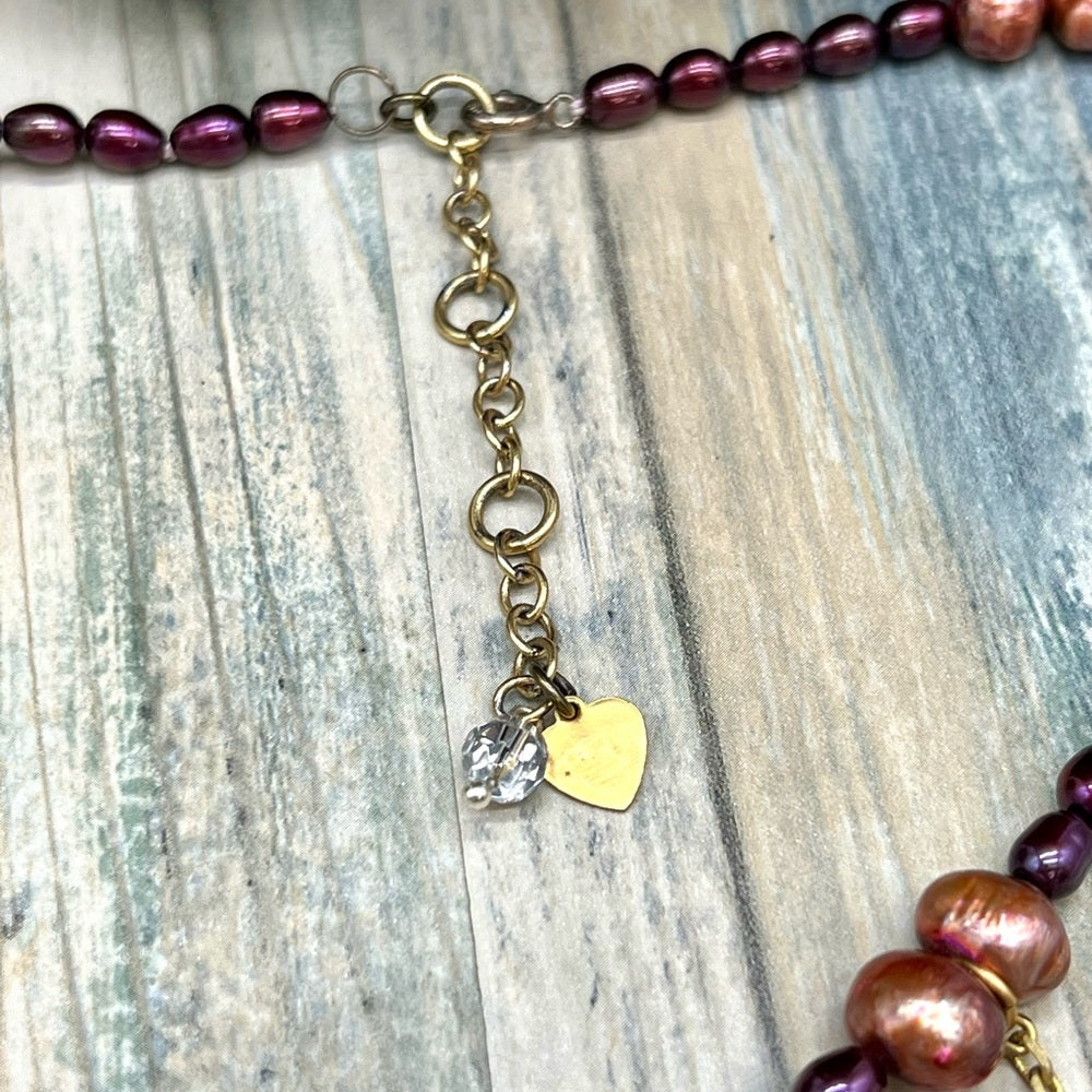 Adorned Crown Jewelry Pearl steampunk collage pendant necklace