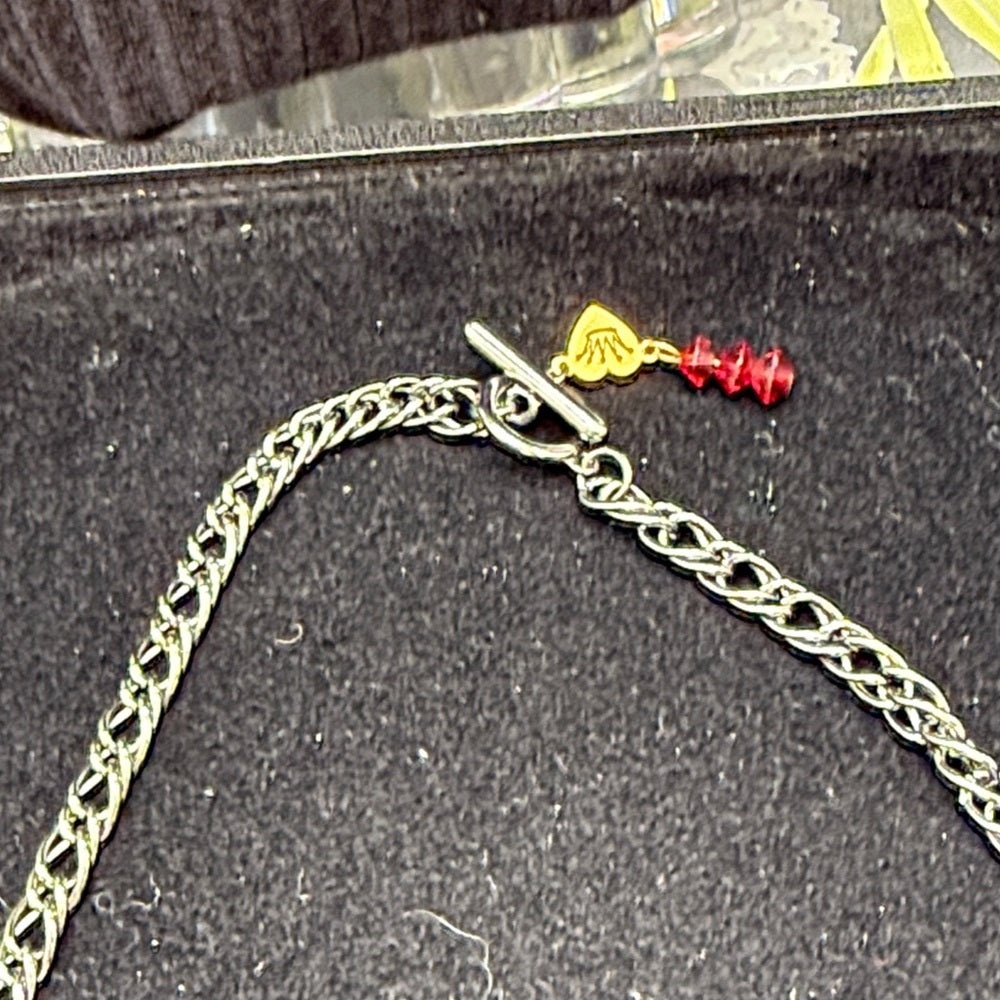 Adorned Crown Jewelry assemblage bauble Impulse buyer glass bezel necklace