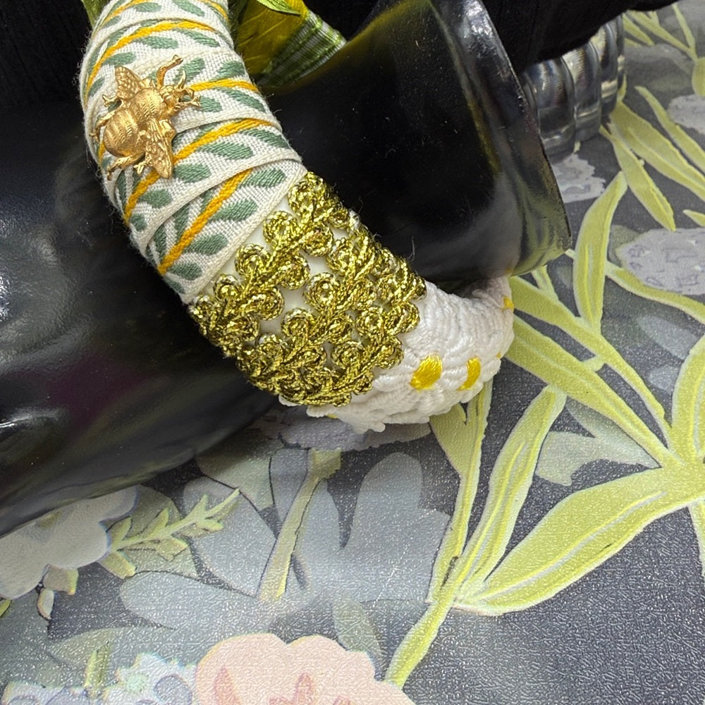 Adorned Crown Jewelry spring fling bee bangle bracelet green yellow
