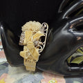 Adorned Crown Jewelry assemblage Victorian Christmas ice skating bracelet cuff