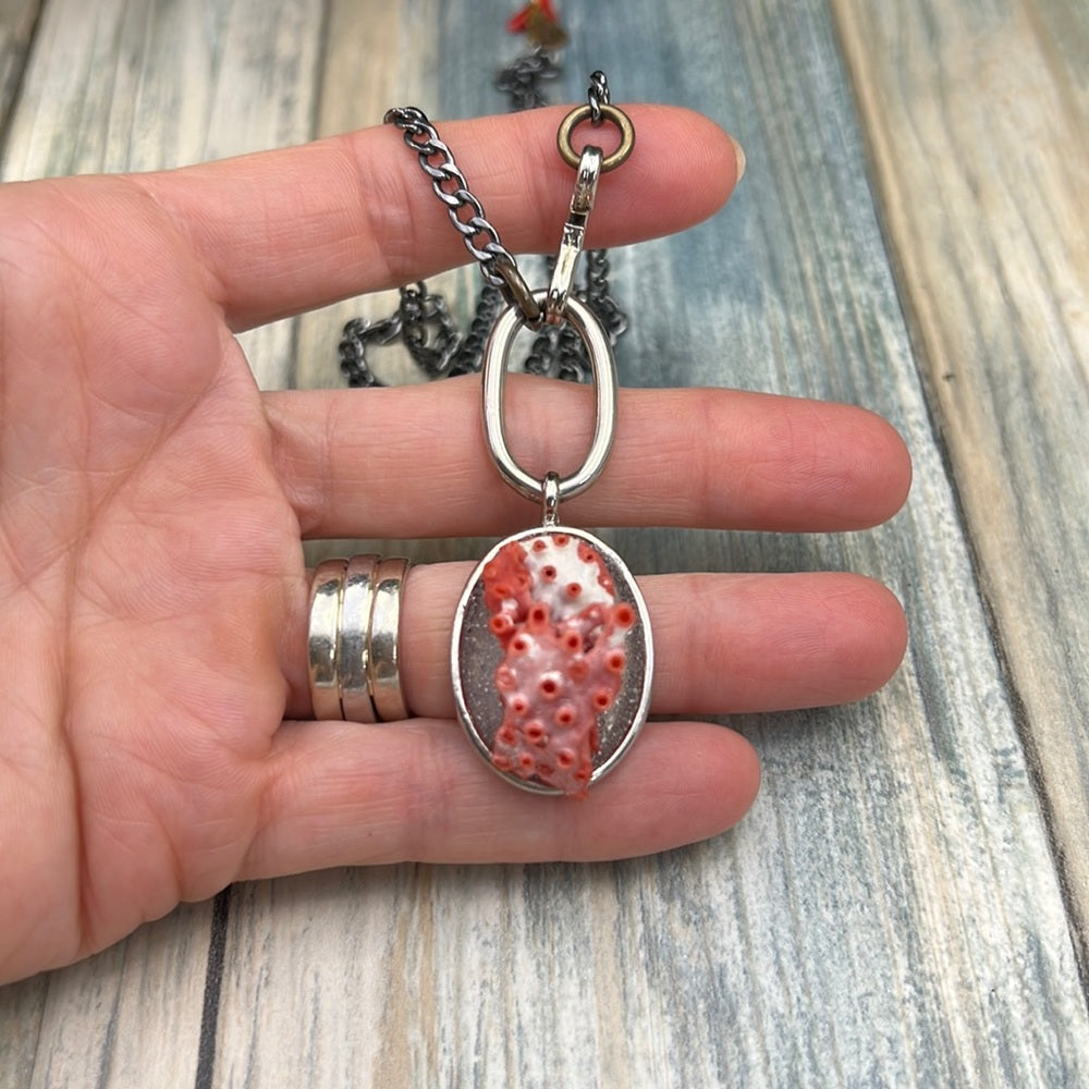 Adorned Crown Artisan Assemblage beaches & butterflies coral necklace