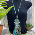 Adorned Crown Jewelry assemblage perseverance run race tassel cross necklace