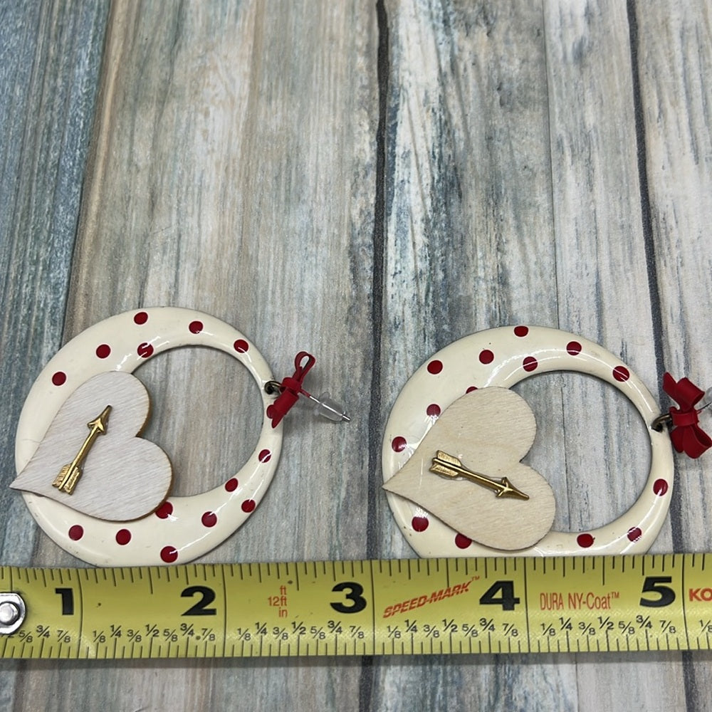 Adorned Crown Jewelry assemblage valentines Cupid retro heart earrings