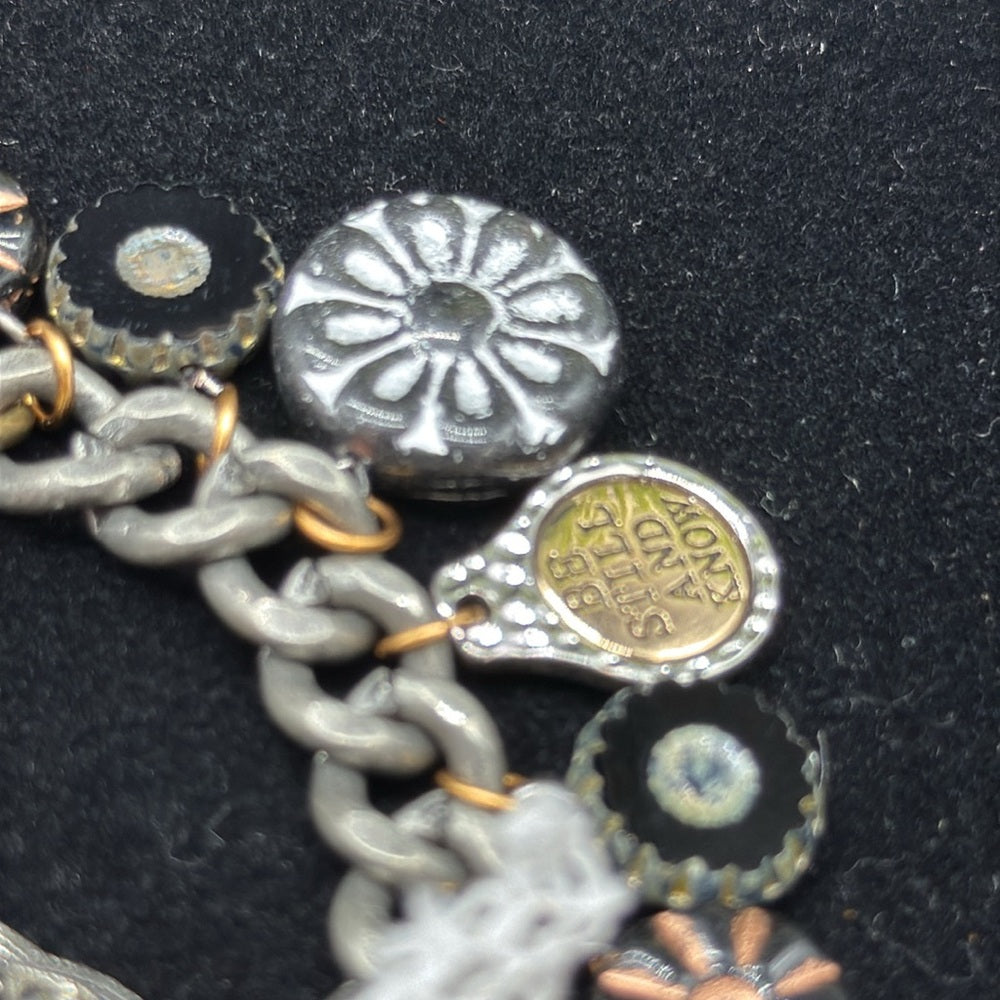 Adorned Crown Jewelry assemblage cameo marcasite charm bracelet be still know