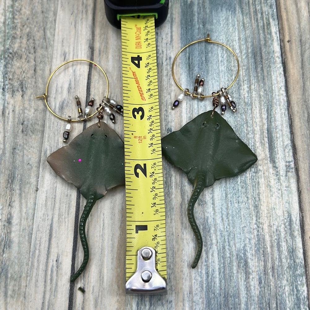 Adorned Crown Artisan Assemblage aquarium collection stingray earrings