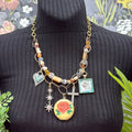 Adorned Crown Jewelry assemblage bless your heart rose locket charm necklace