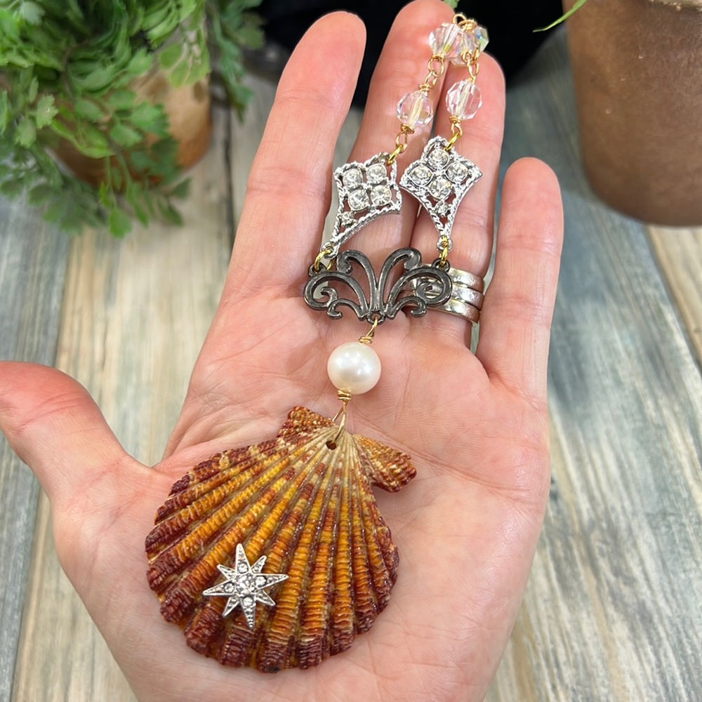 Adorned Crown Assemblage beaches & butterflies star shell crystal necklace