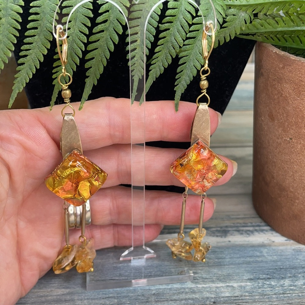 Adorned Crown artisan assemblage dad’s treasures earrings
