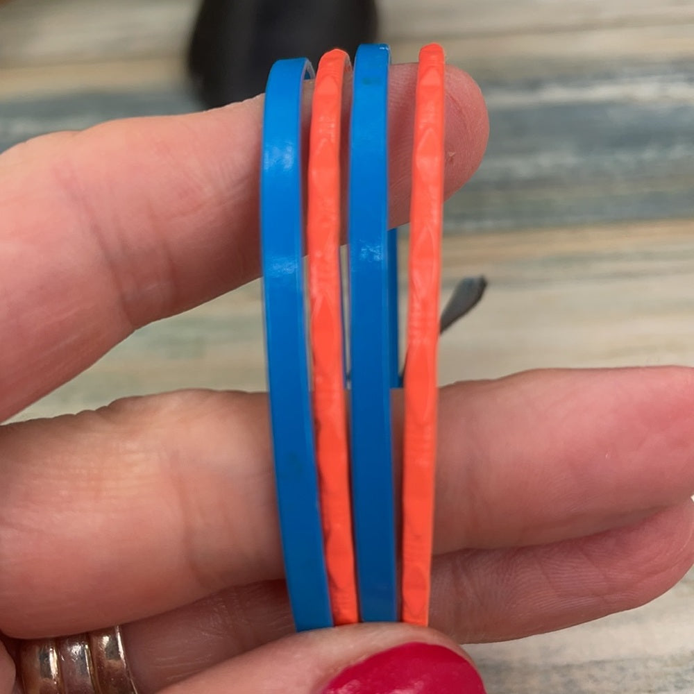 Adorned Crown assemblage blue orange bangles with charms