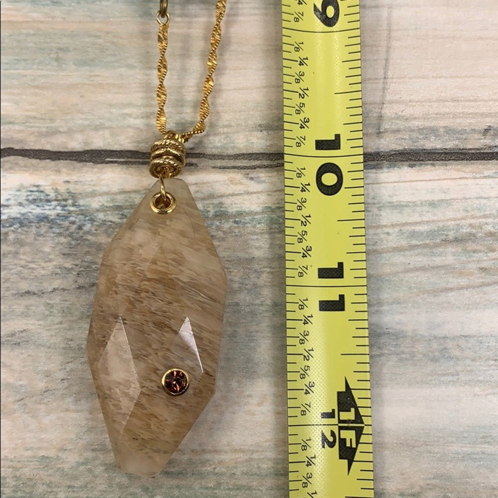 Adorned Crown artisan assemblage quartz agate tigers eye stone bead necklace