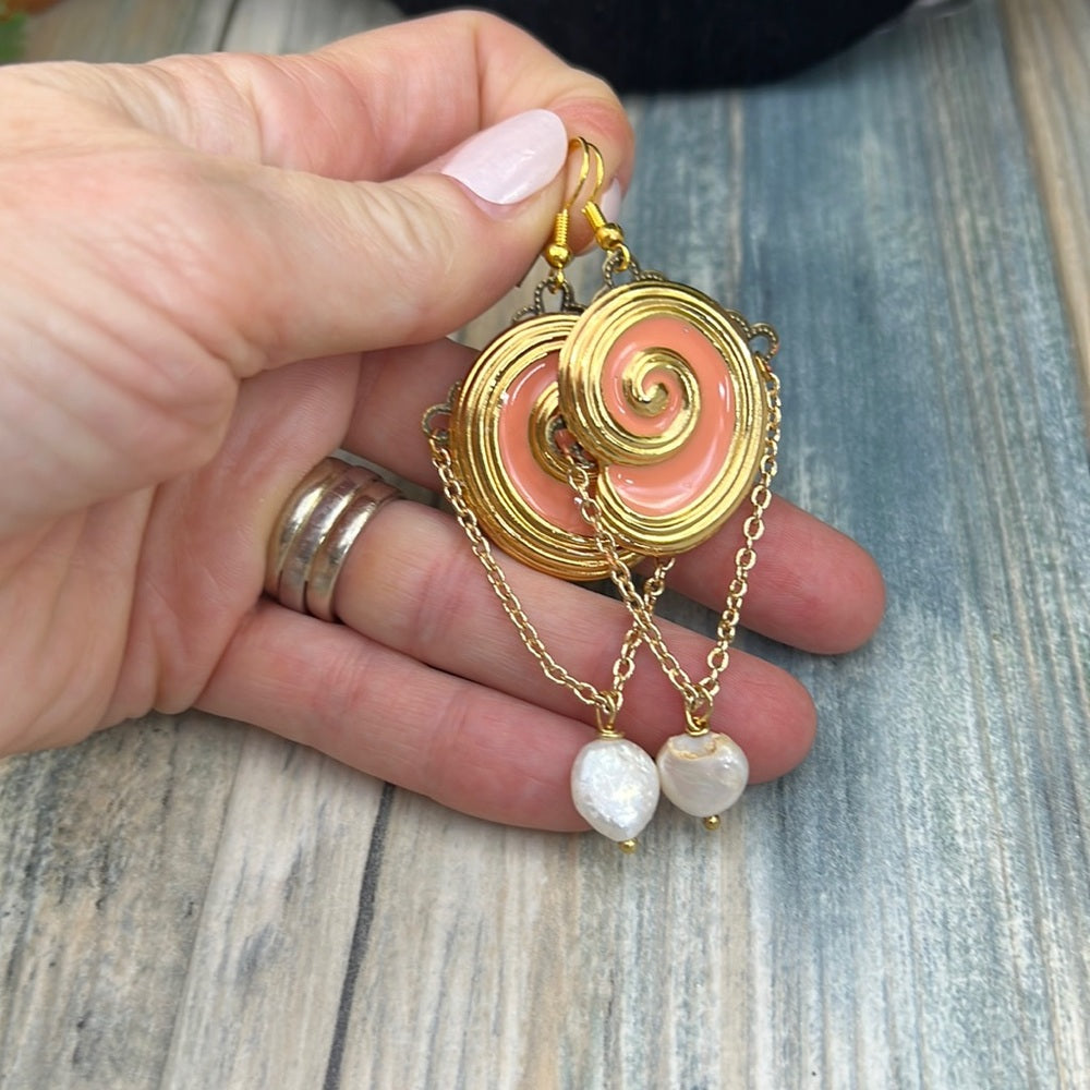 Adorned Crown Assemblage beaches & butterflies nautilus shell earrings