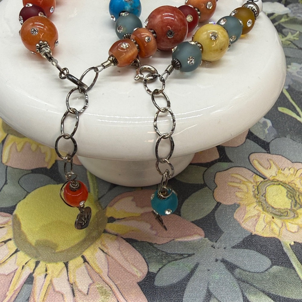 Adorned Crown Jewelry assemblage Laugh Play beaded sterling silver bracelets