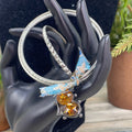 Adorned Crown artisan assemblage bangle topaz heart bracelet