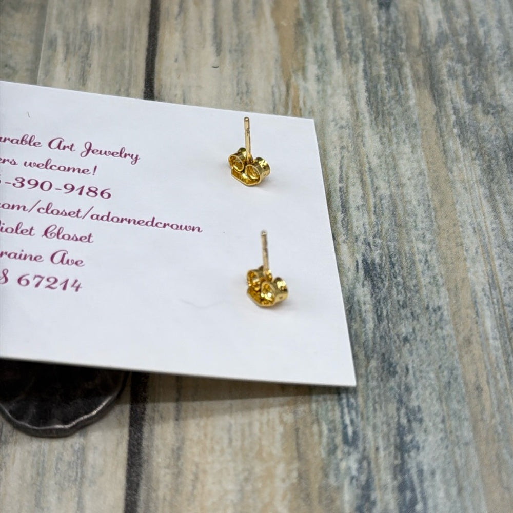 Adorned Crown Jewelry assemblage leaf post cross charm crystal earrings