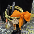 Adorned Crown Jewelry assemblage three band green bangle happy camper bracelet
