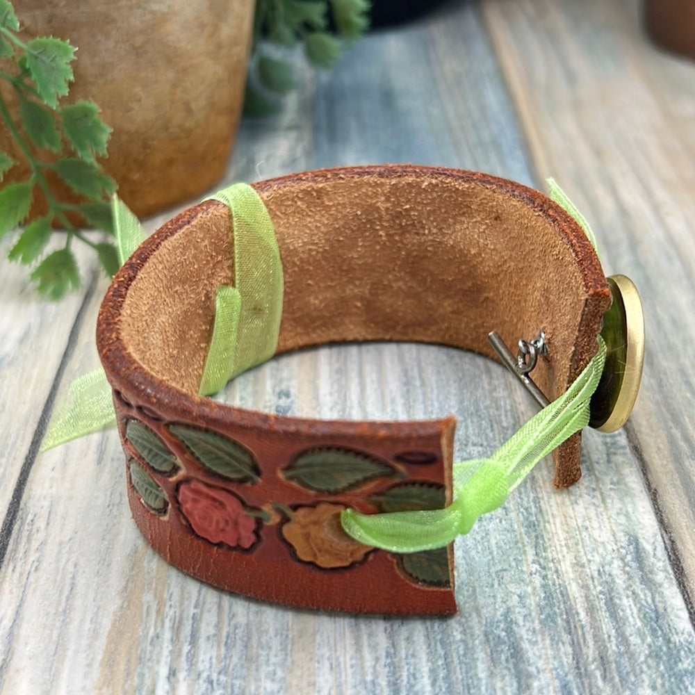 Adorned Crown cowgirl collection butterfly leather cuff bracelet