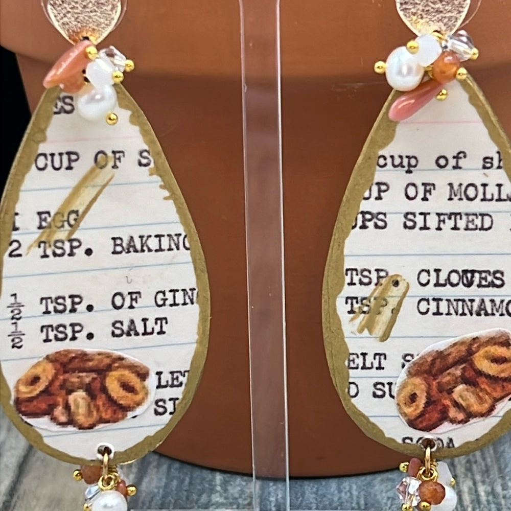 Adorned Crown Jewelry assemblage lightweight love baking sweets earrings