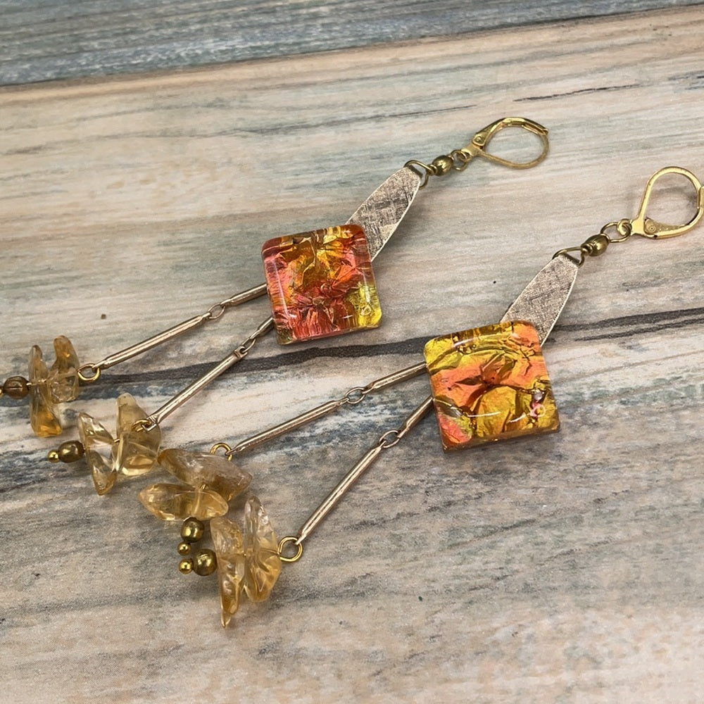 Adorned Crown artisan assemblage dad’s treasures earrings