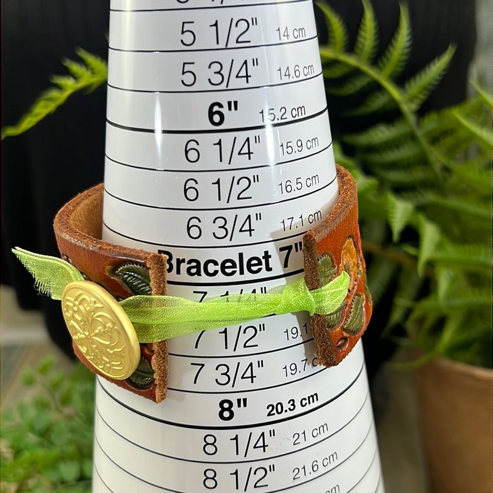 Adorned Crown cowgirl collection butterfly leather cuff bracelet