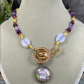 Adorned Crown artisan assemblage It is Well With My Soul amethyst necklace