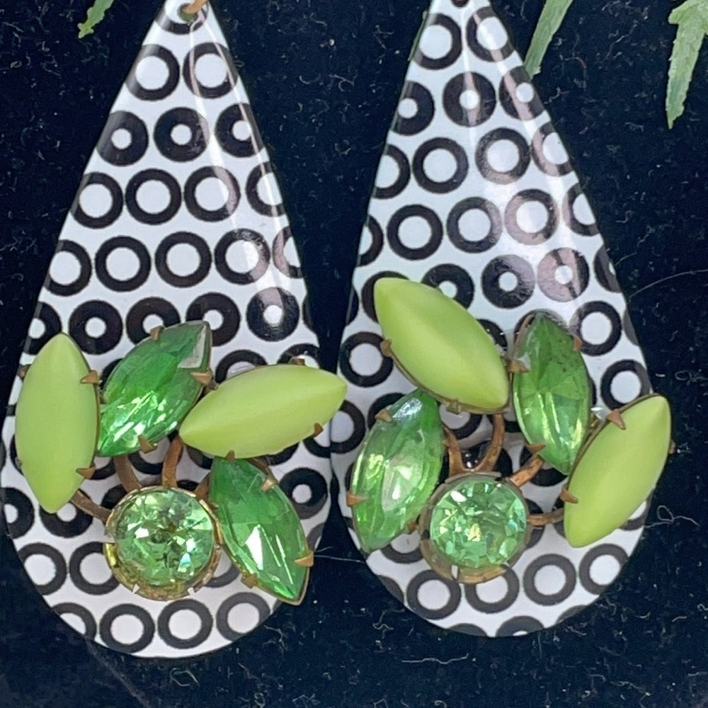 Adorned Crown artisan assemblage mod pop statement earrings
