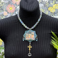 Adorned Crown Jewelry assemblage filigree house crystal necklace