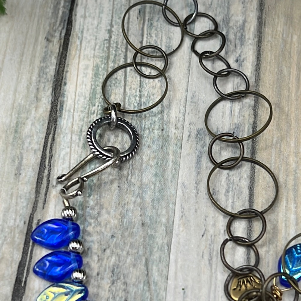 Adorned Crown Assemblage beaches & butterflies shell dragonfly necklace