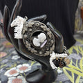 Adorned Crown Jewelry assemblage cameo marcasite charm bracelet be still know