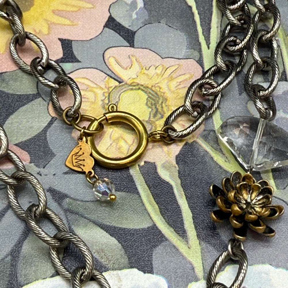 Adorned Crown Jewelry assemblage watch case spirit reversible pendant necklace