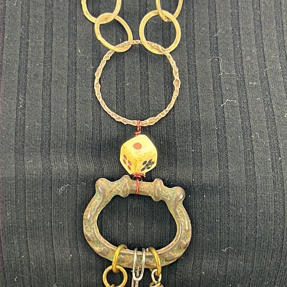 Adorned Crown necklace artisan assemblage FOUND objects vintage reclaimed