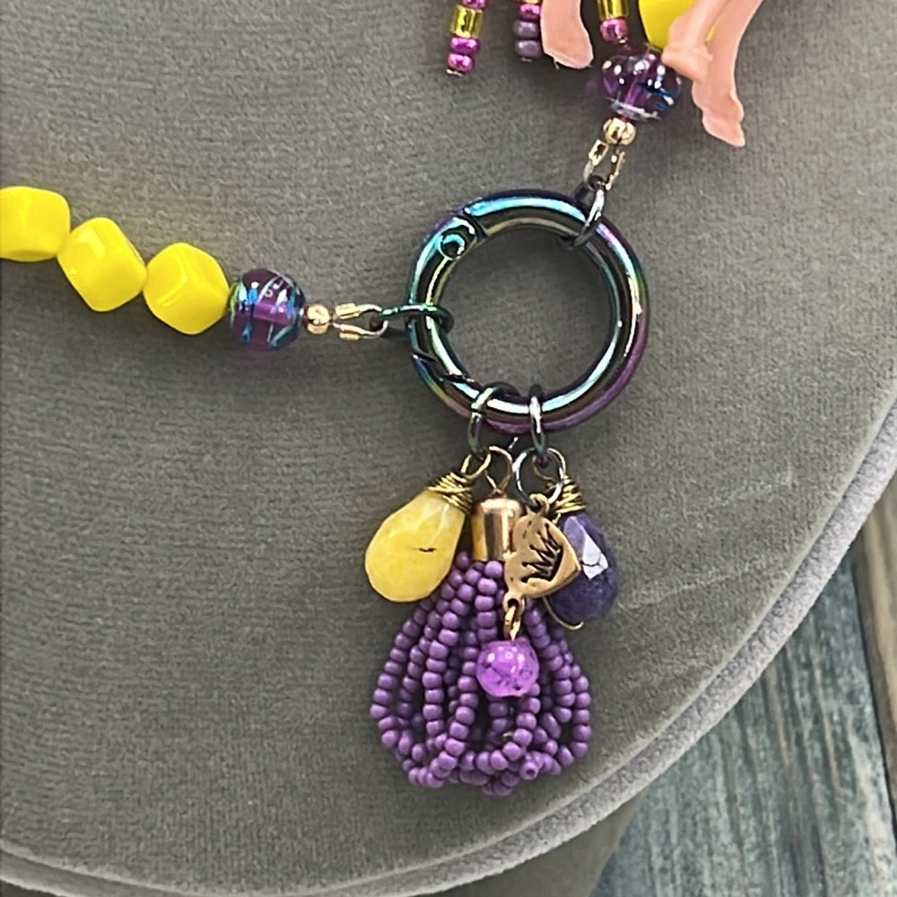 Adorned Crown Artisan Assemblage child’s play giraffe amethyst necklace