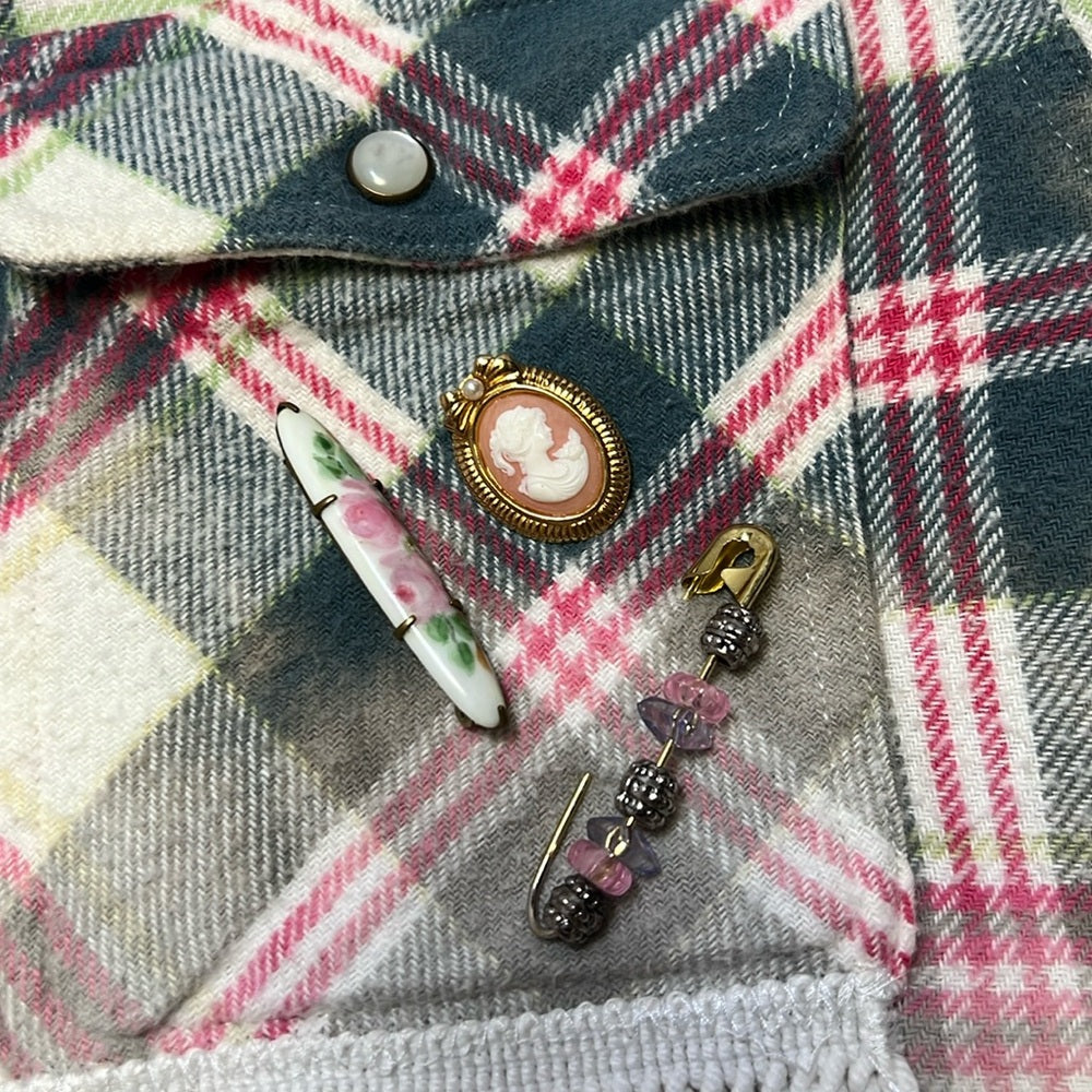 Adorned Crown Textiles altered flannel “Jesus is the reason…Season” size XS