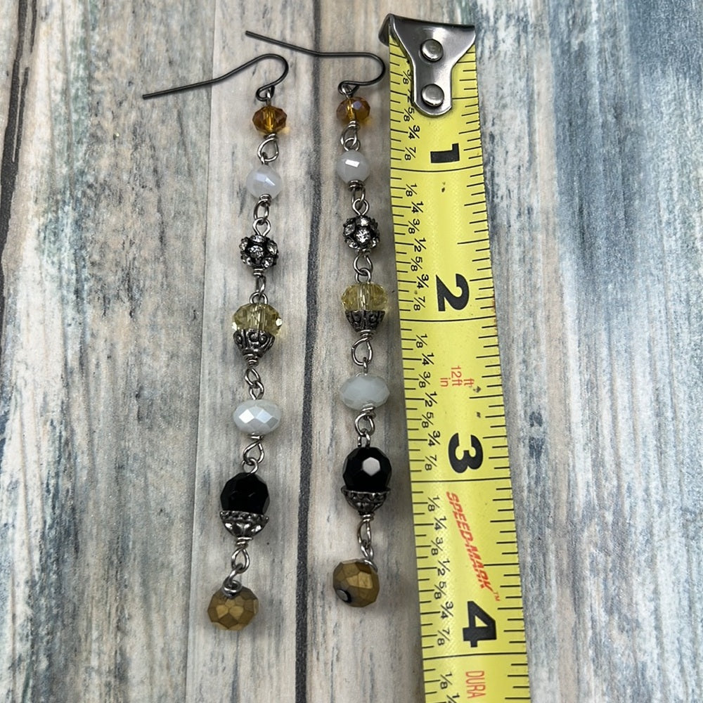 Adorned Crown Artisan Assemblage shoulder duster wrapped crystal earrings