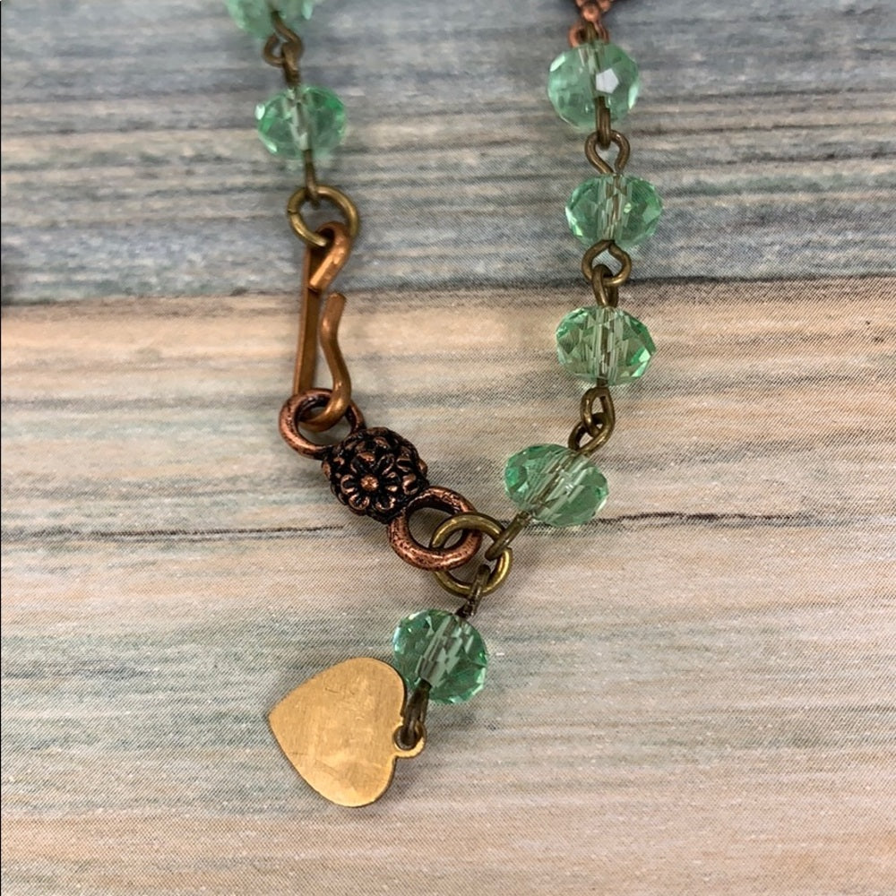 Adorned Crown artisan assemblage GROW Fence garden necklace