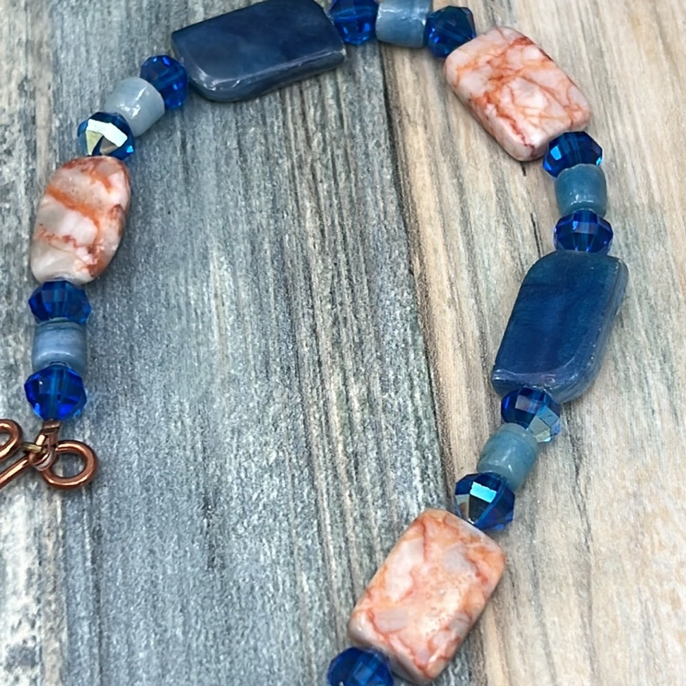 Adorned Crown Artisan assemblage agate copper family pendant jasper necklace