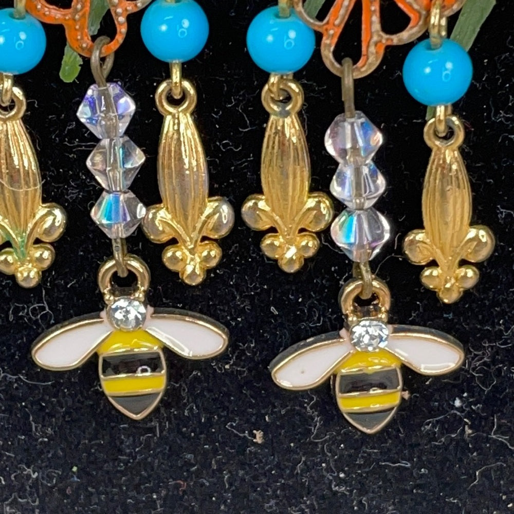 Adorned Crown assemblage buzzing bee earrings
