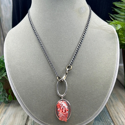 Adorned Crown Artisan Assemblage beaches & butterflies coral necklace