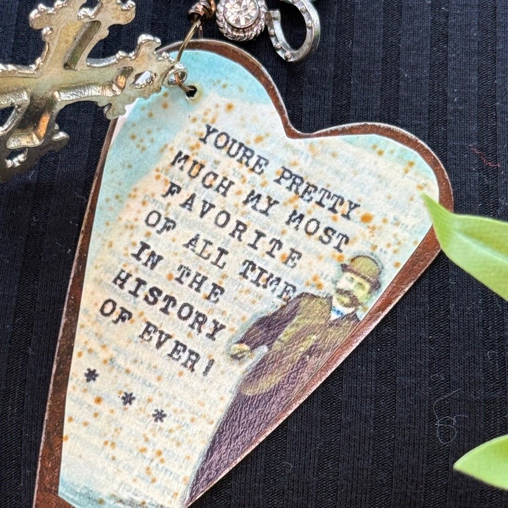 Adorned Crown Jewelry assemblage rusty heart favorite person stmnt necklace
